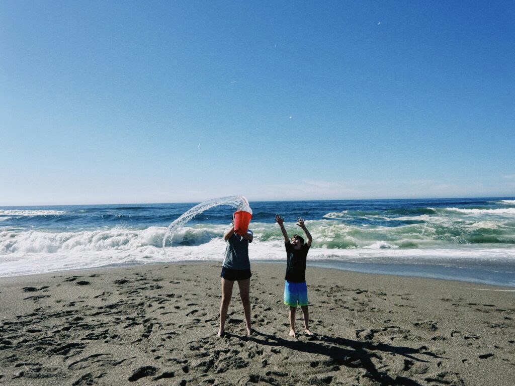 kids on the beach playing
