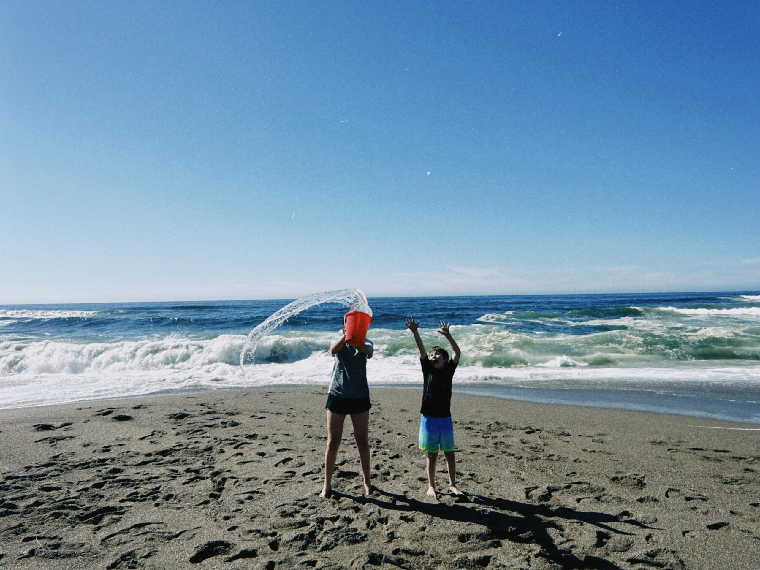 kids on the beach playing